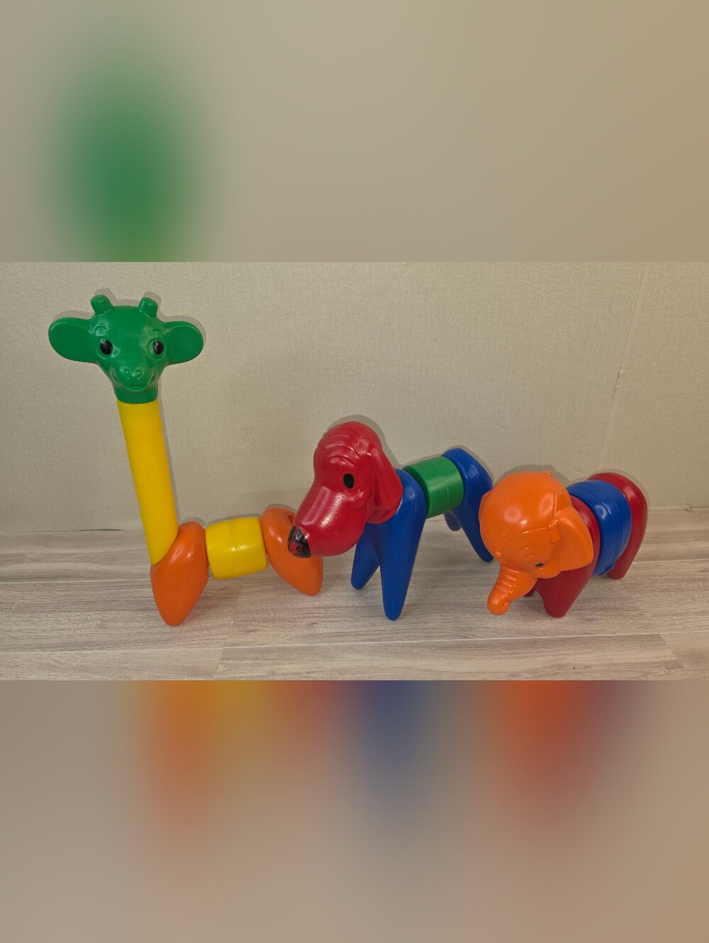 Vintage Tupperware Multicolor Stackable Animal Toy Set